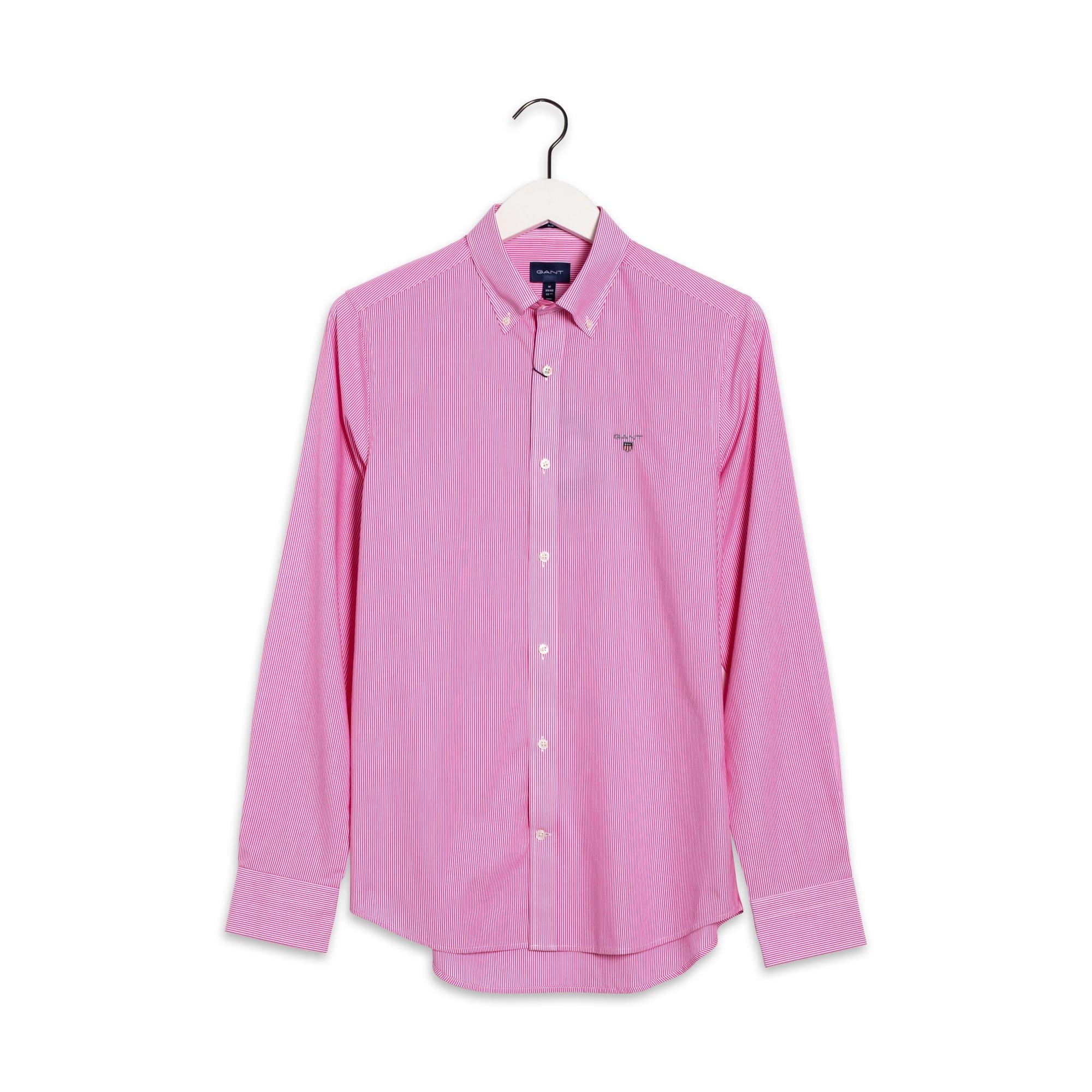 GANT Herren Hemd Poplin Banker – Mit Kellerfalte & Stickerei, Normale Passform