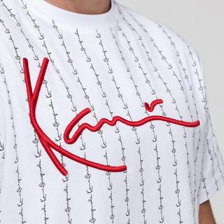 KARL KANI Signature Logo Pinstripe Tee T-Shirt 