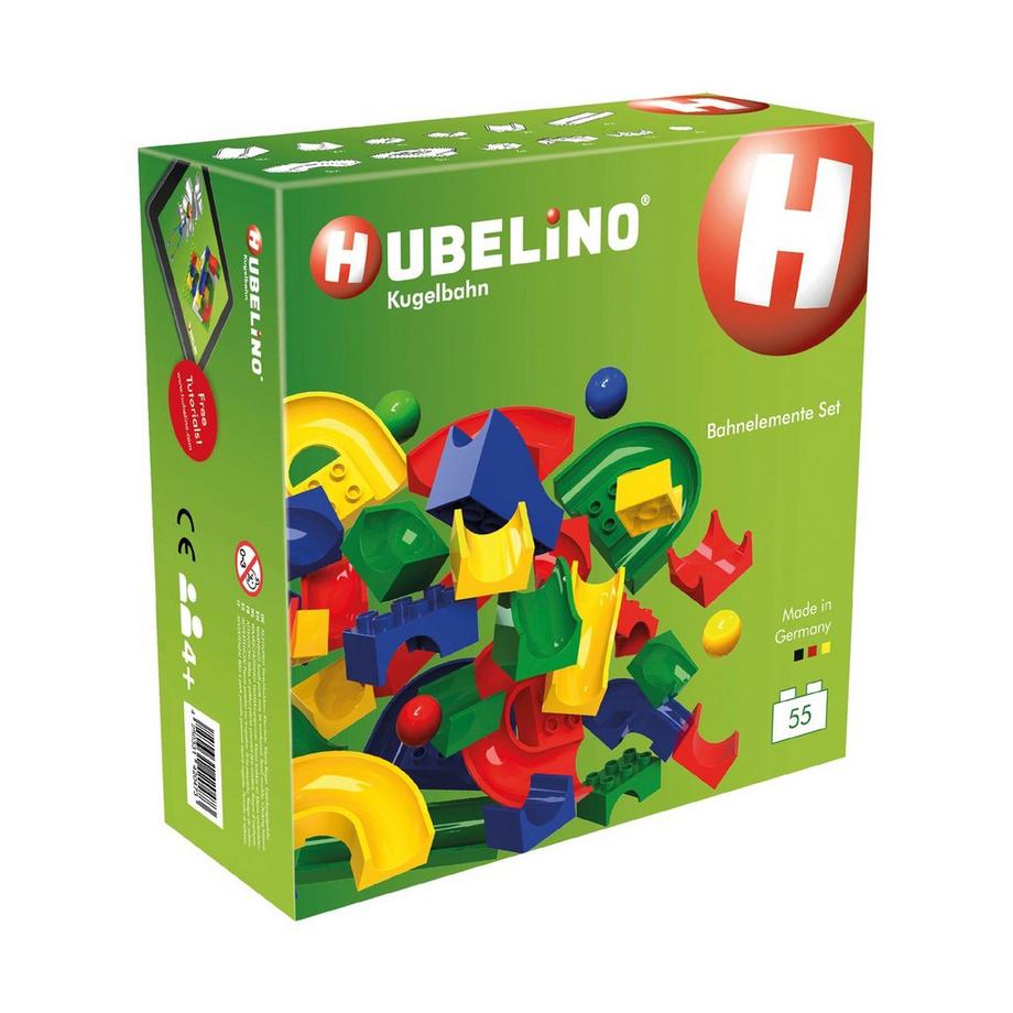 HUBELiNO  Kugelbahn: Bahnelemente Set, 55 Teile  