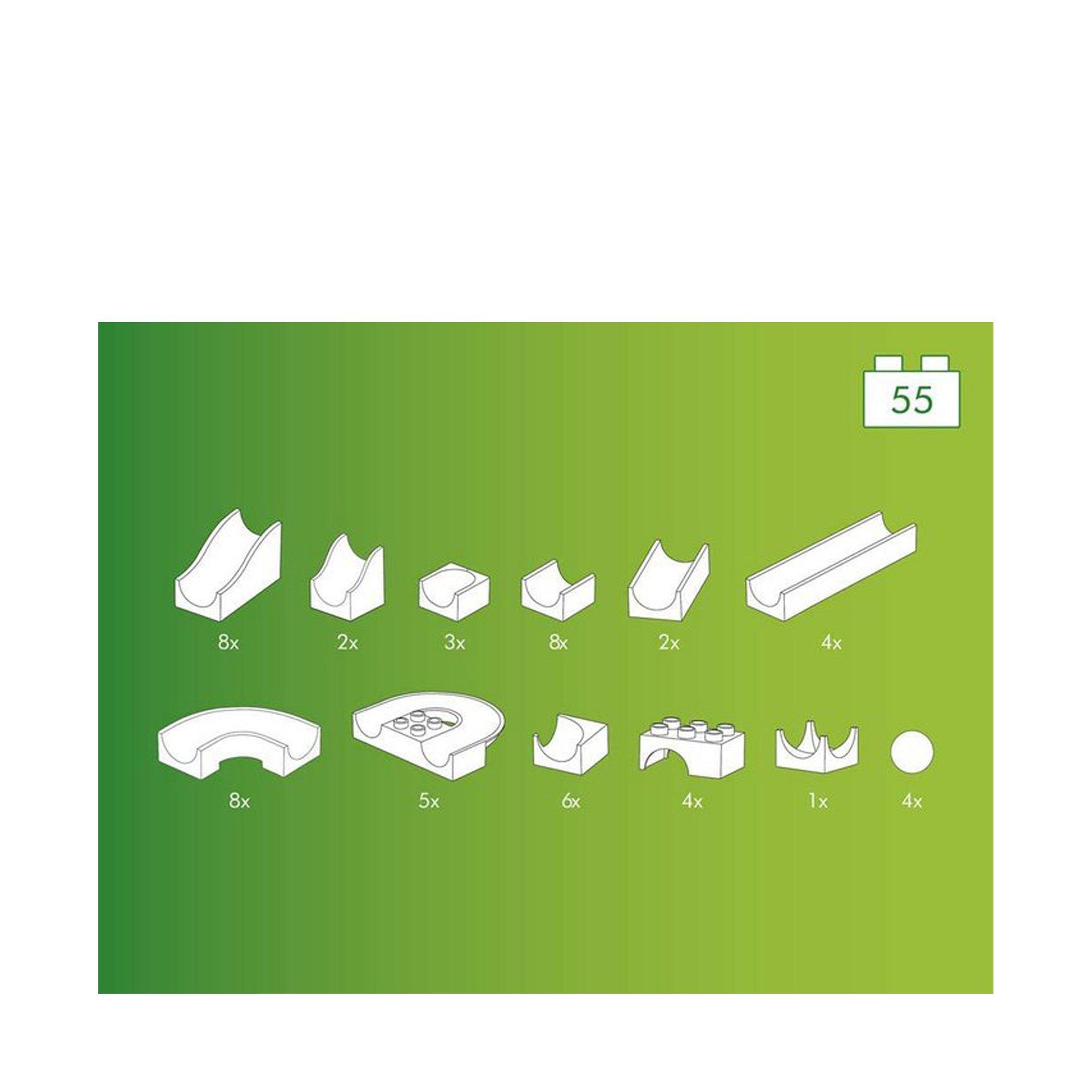 HUBELiNO  Kugelbahn: Bahnelemente Set, 55 Teile  