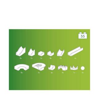 HUBELiNO  Pista palla: Elementi per la pista, 55 pezzi  