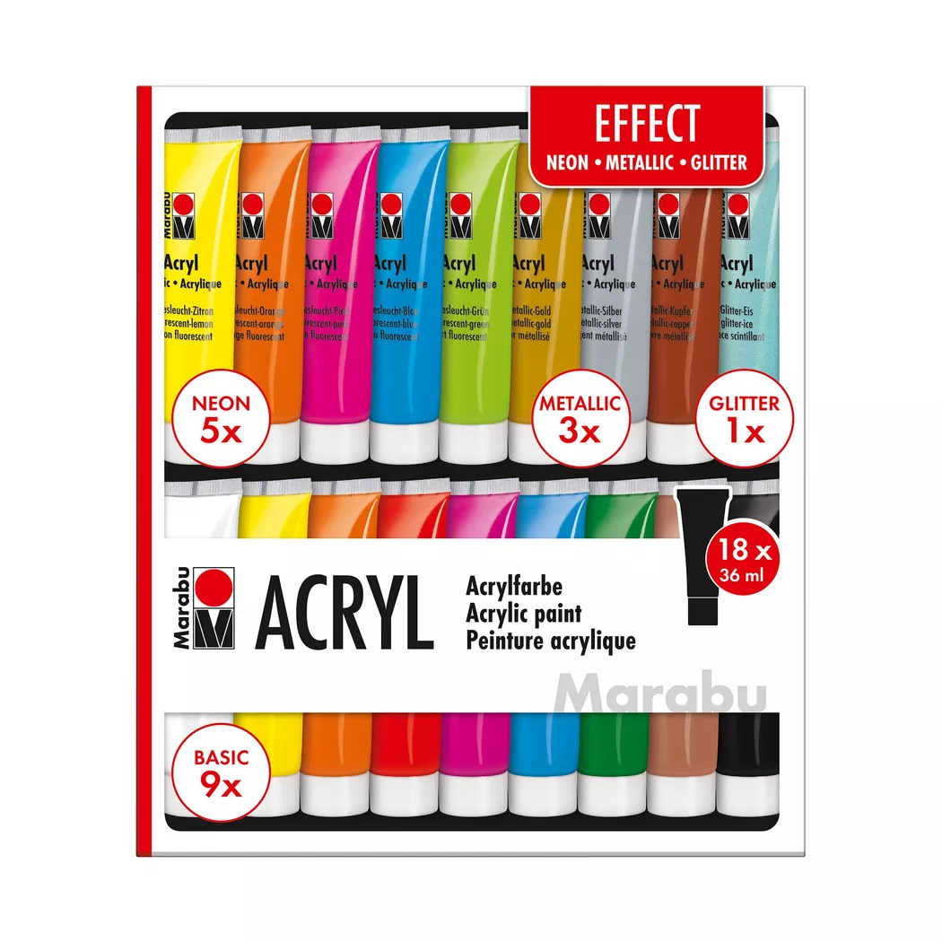Marabu - Acrylfarbe, Set, Multicolor
