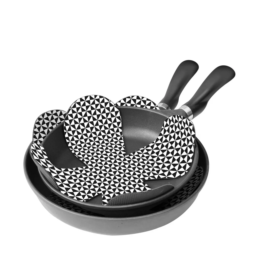 Moha - Pfannenschutz-Set, 34cm, Schwarz/Weiss