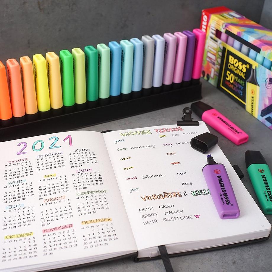 STABILO Leuchtmarker Set Boss Original 50 Jahre 