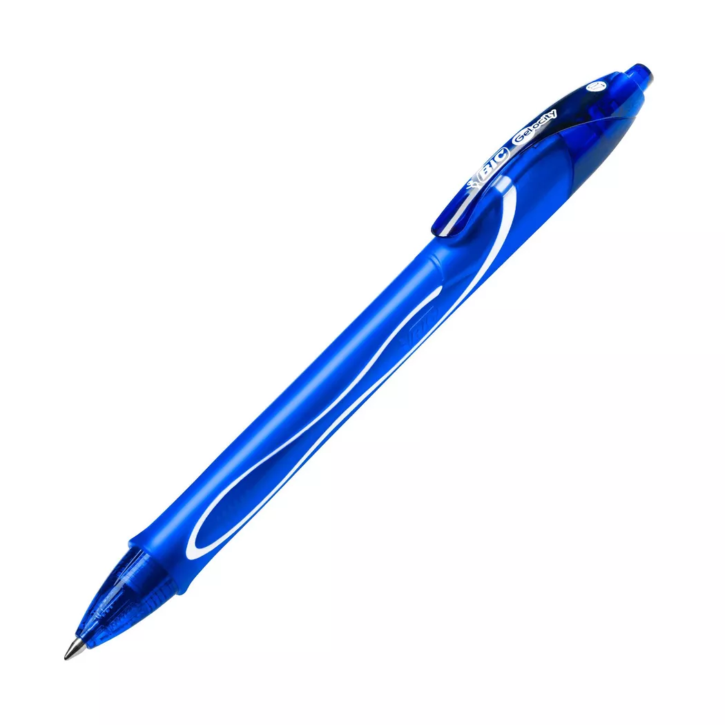 BIC Gel-ocity Quick Dry Blue Clip-on retractable ballpoint pen Medium