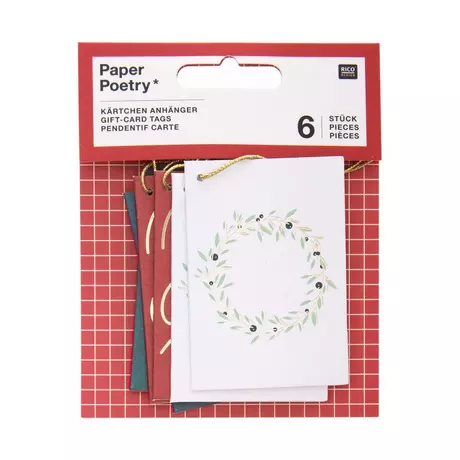 Rico Design Ciondoli carte regalo Paper Poetry Multicolore