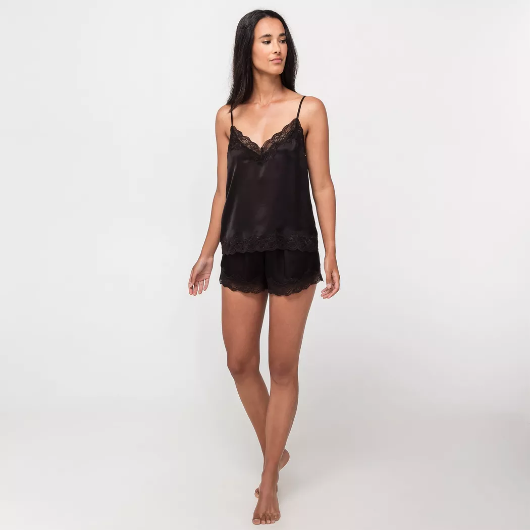 Manor Woman - Pyjama-Set, kurzarm, für Damen, Black, Größe XS