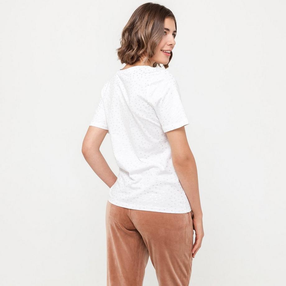 Manor Woman T-Shirt Scollo a V Maniche Corte  