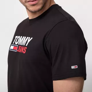 TOMMY JEANS T-Shirt TJM CORP LOGO TEE Schwarz