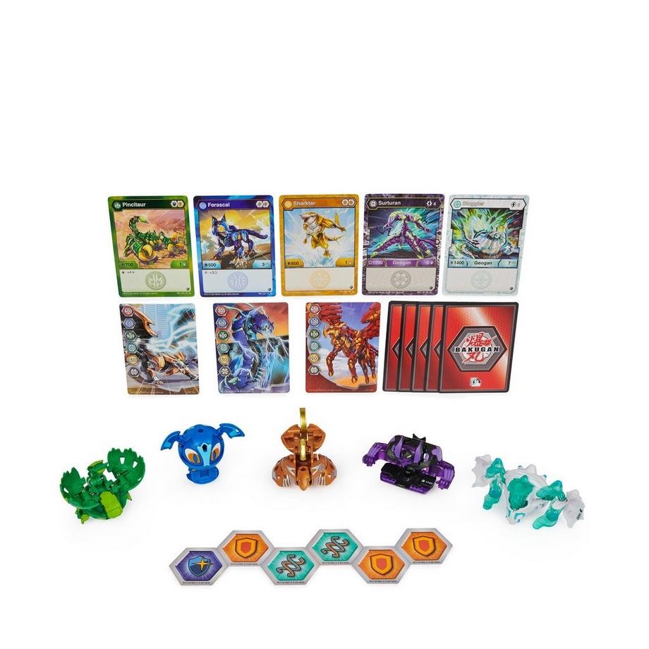 Bakugan  Geogan Rising Geogan Brawler Paquet de 5, assortiment aléatoire 