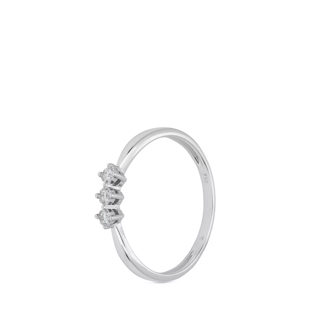 L' Atelier Gold 18 Karat by Manor - Ring mit Diamant, 52, Weissgold
