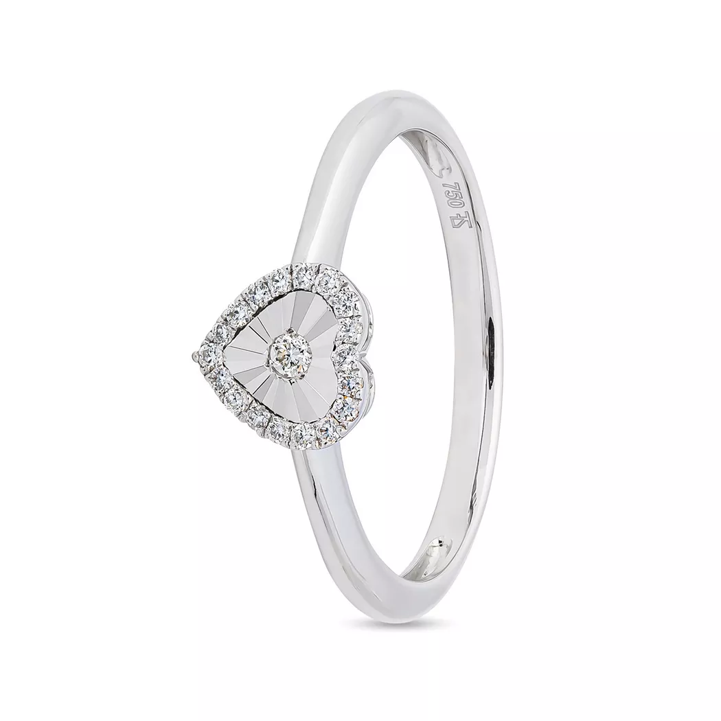 Sergio Ferris - Ring mit Diamant, 58, Weissgold