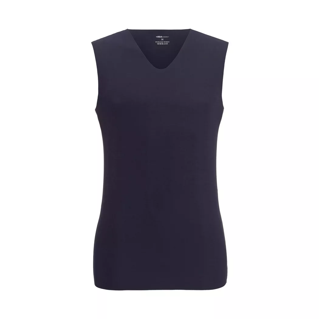 ISA bodywear - T-Shirt, Body Fit, ärmellos, für Herren, Dunkelblau, Größe M