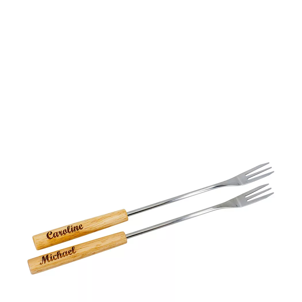 Kadastar - Lot fourchettes fondue au fromage personnalisable, 26cm, Hellbraun