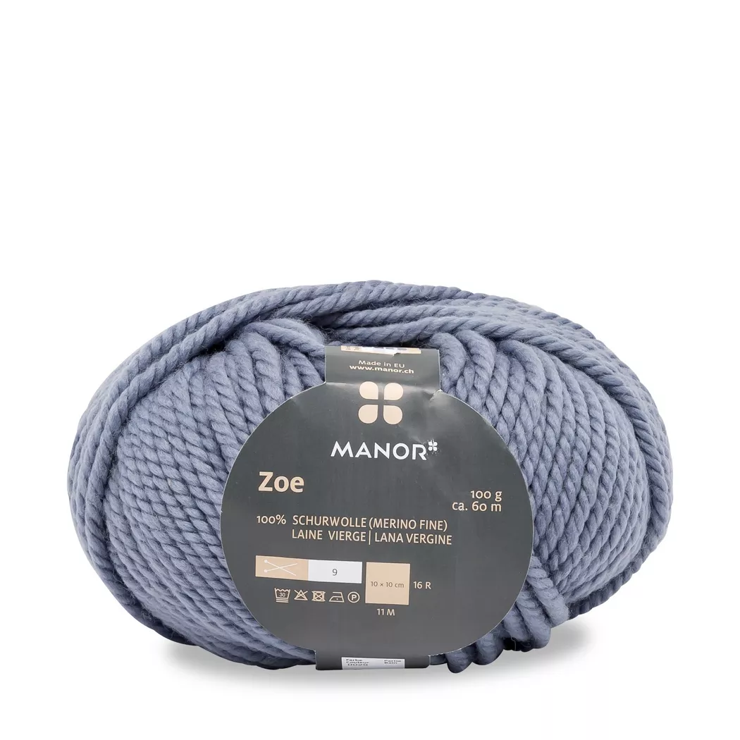 Manor - Strickgarn, 100g / ca. 60m, Jeans