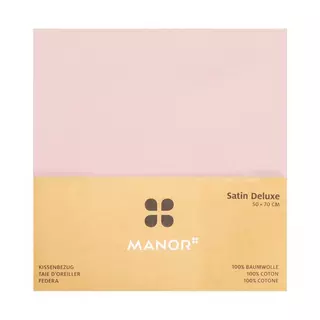 Manor Taie d'oreiller Satin Deluxe Rose Poudré