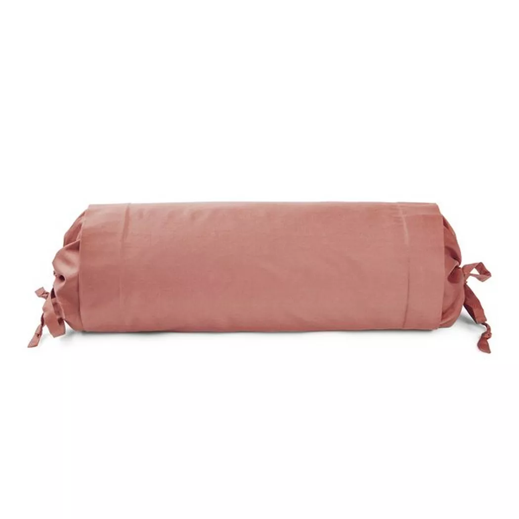 Manor Sateen Luxe Neck Roll Cover Coral 19x44cm