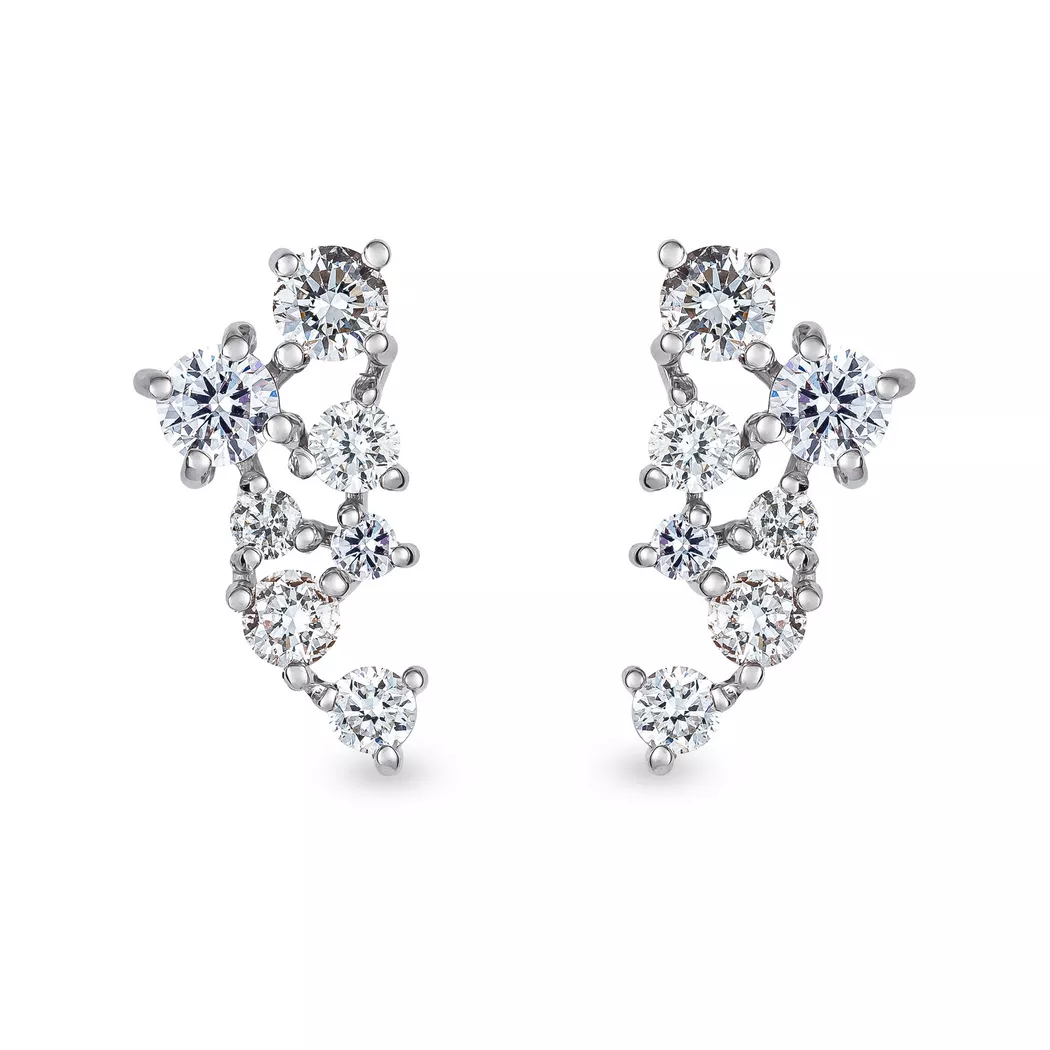 ZEN DIAMOND - Ohrstecker mit Stein, One Size, Weissgold