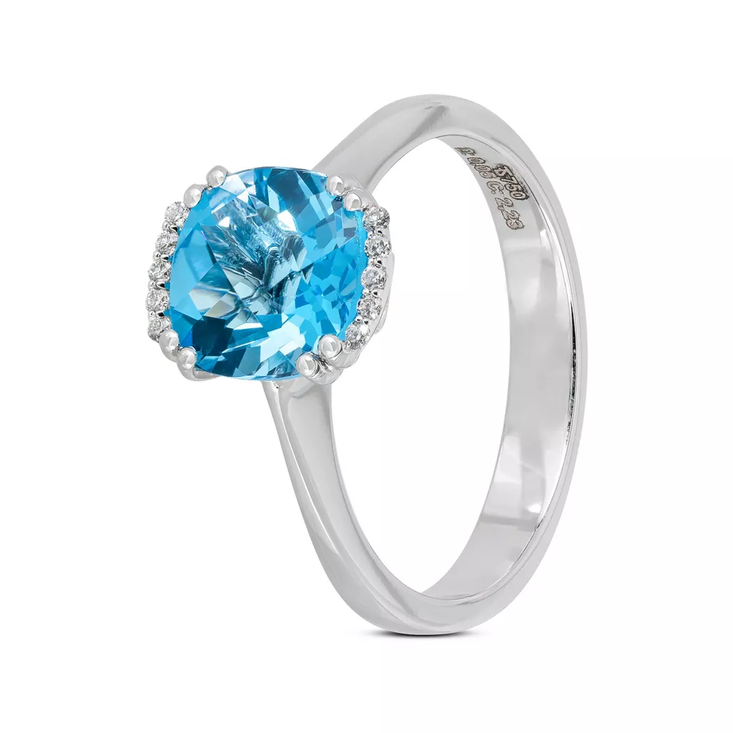 ZEN DIAMOND - Ring mit Diamant, 54, Weissgold
