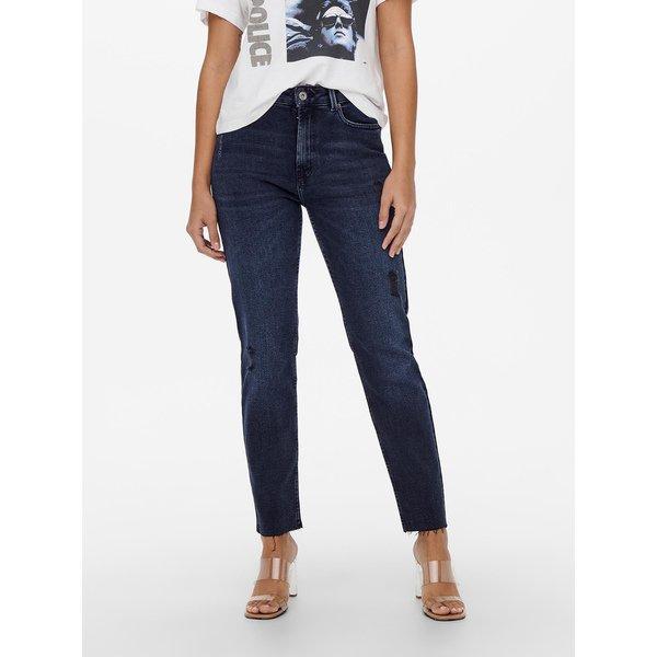 Image of Jeans, Highwaist Straight Fit Damen Blau Denim Dunkel 29