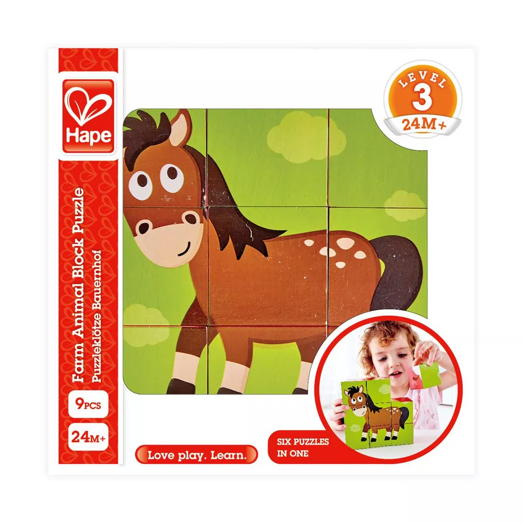 Hape - Puzzleklötze Bauernhof, Multicolor