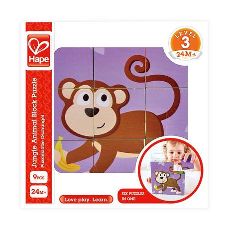 Hape  Puzzle cubes - Animaux de la Jungle 