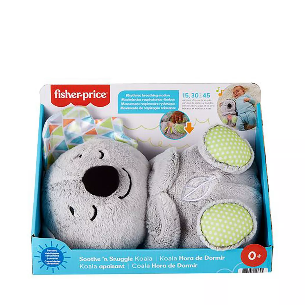 Fisher-Price This musical plush toy is perfect for helping settle and calm your baby, with a cute koala design with customisable sounds and lights. From newborn.