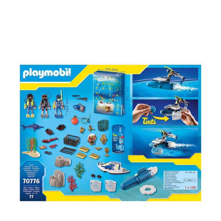 Playmobil  70776 Calendrier de l'Avent "Jeu de bain Policiers mission aquatique" 