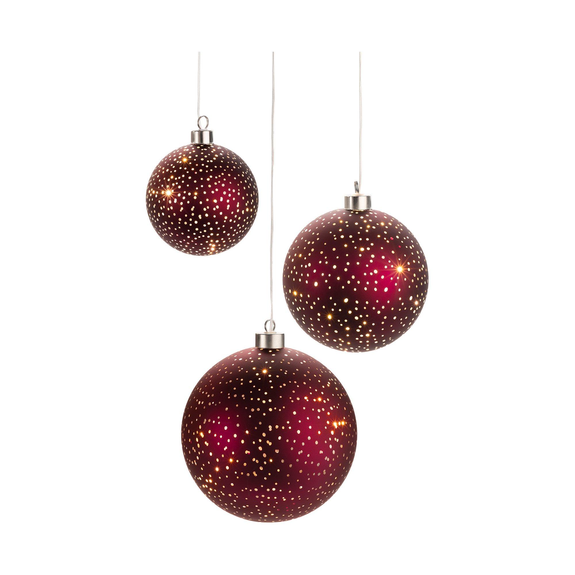 STT Oggetto luminoso Glamour Ball Set bordeaux 