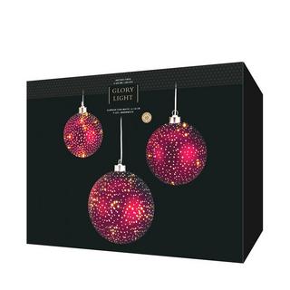 STT Objet lumineux Glamour Ball Set bordeaux 