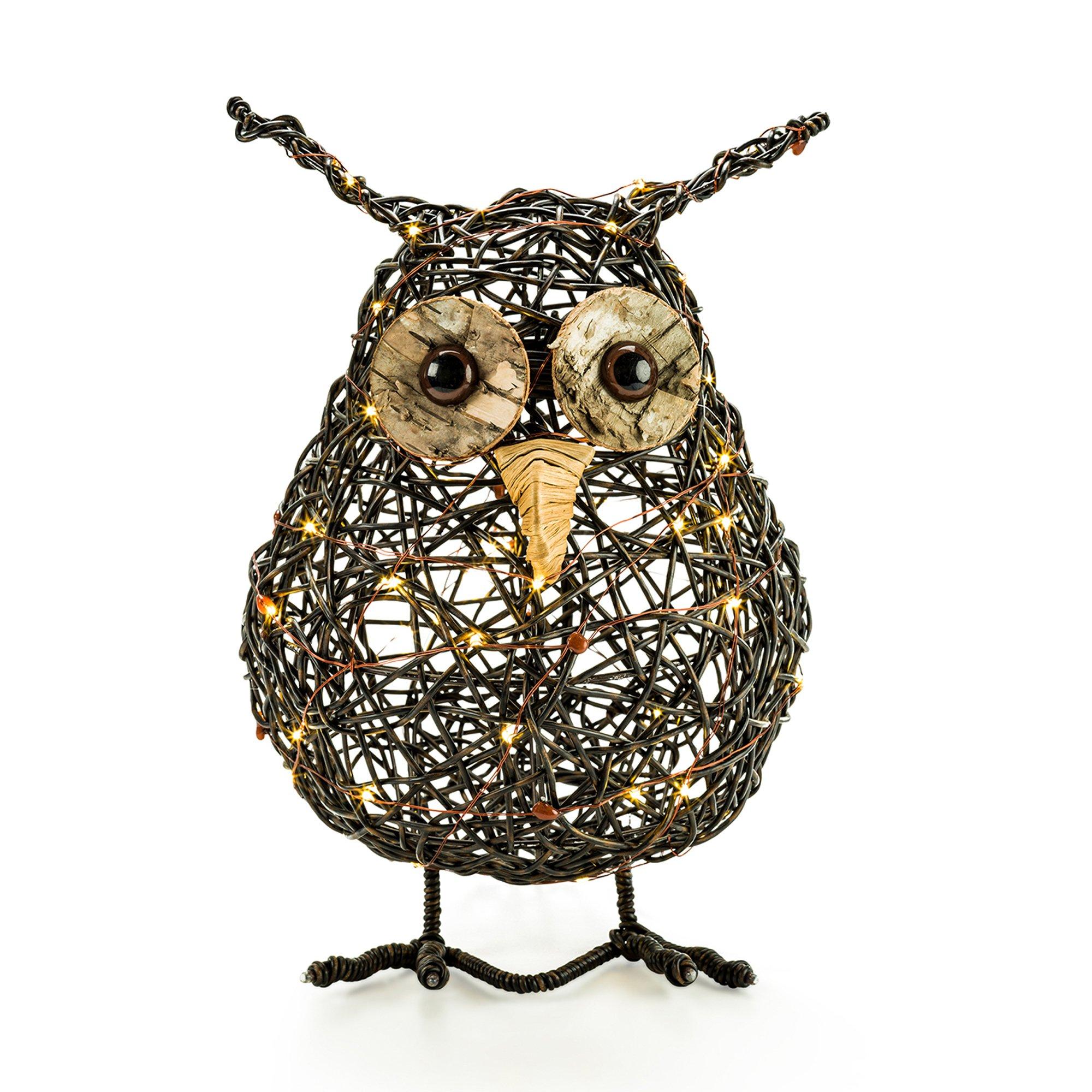 STT Lichtobjekt Snooki Rattan owl S 