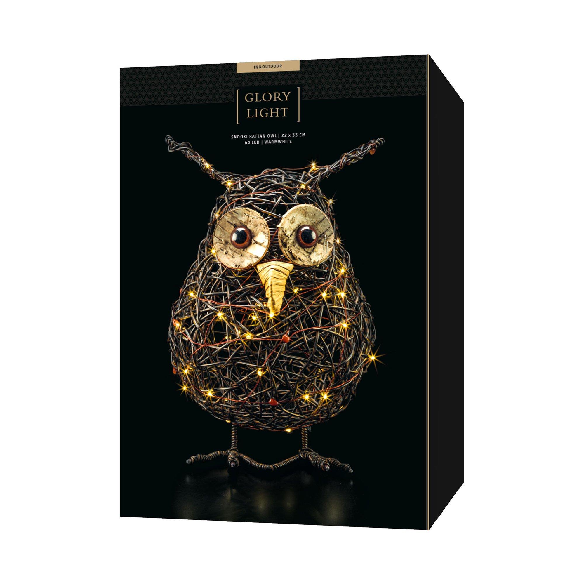 STT Oggetto luminoso Snooki Rattan owl S 