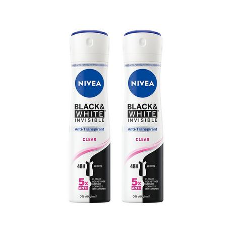 NIVEA  Black & White Invisible Clear Spray Female Duo 