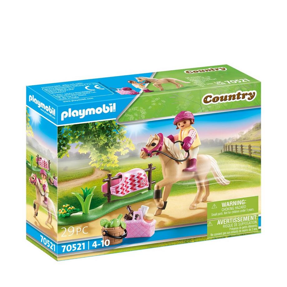 70521 Cavalière avec poney beige