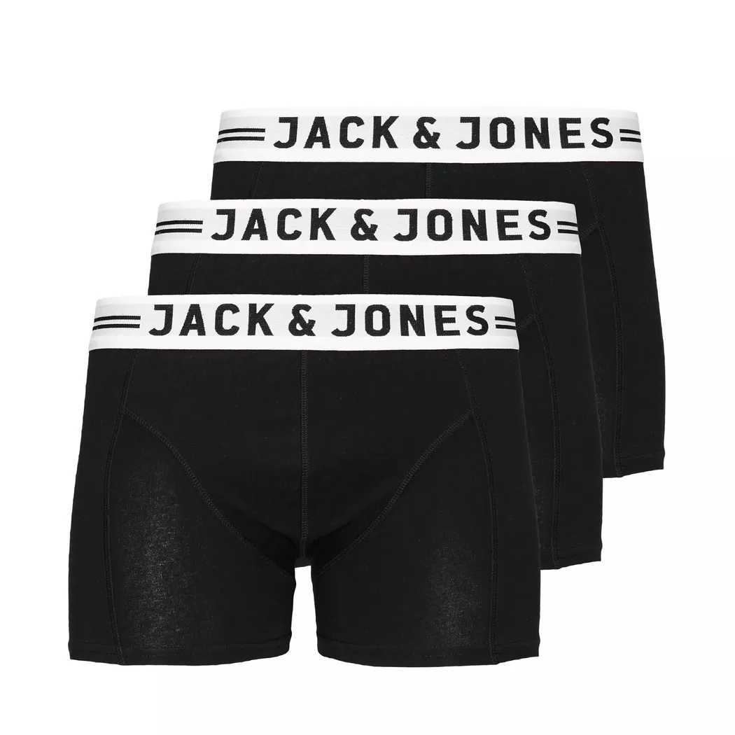 Jack and Jones Junior Sense Boxer Briefs 3-Pack Black/White