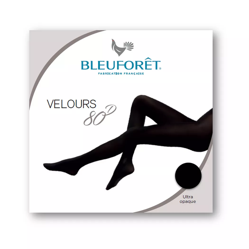 BLEU FORET - Strumpfhose, 80 Den, für Damen, Black, Größe 3-4