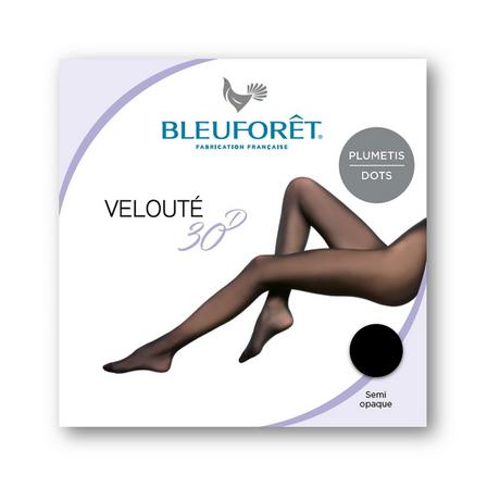 BLEU FORET Velouté Plumetis 30 Den Strumpfhose  