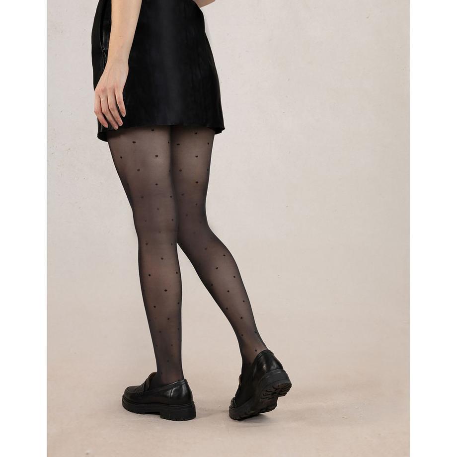 BLEU FORET Velouté plumetis Collants, 30 Den  
