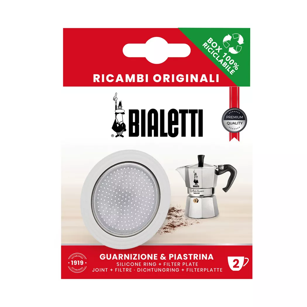 Bialetti - Kaffeekanne Set Dichtung + Filter, 57mm, Chrom
