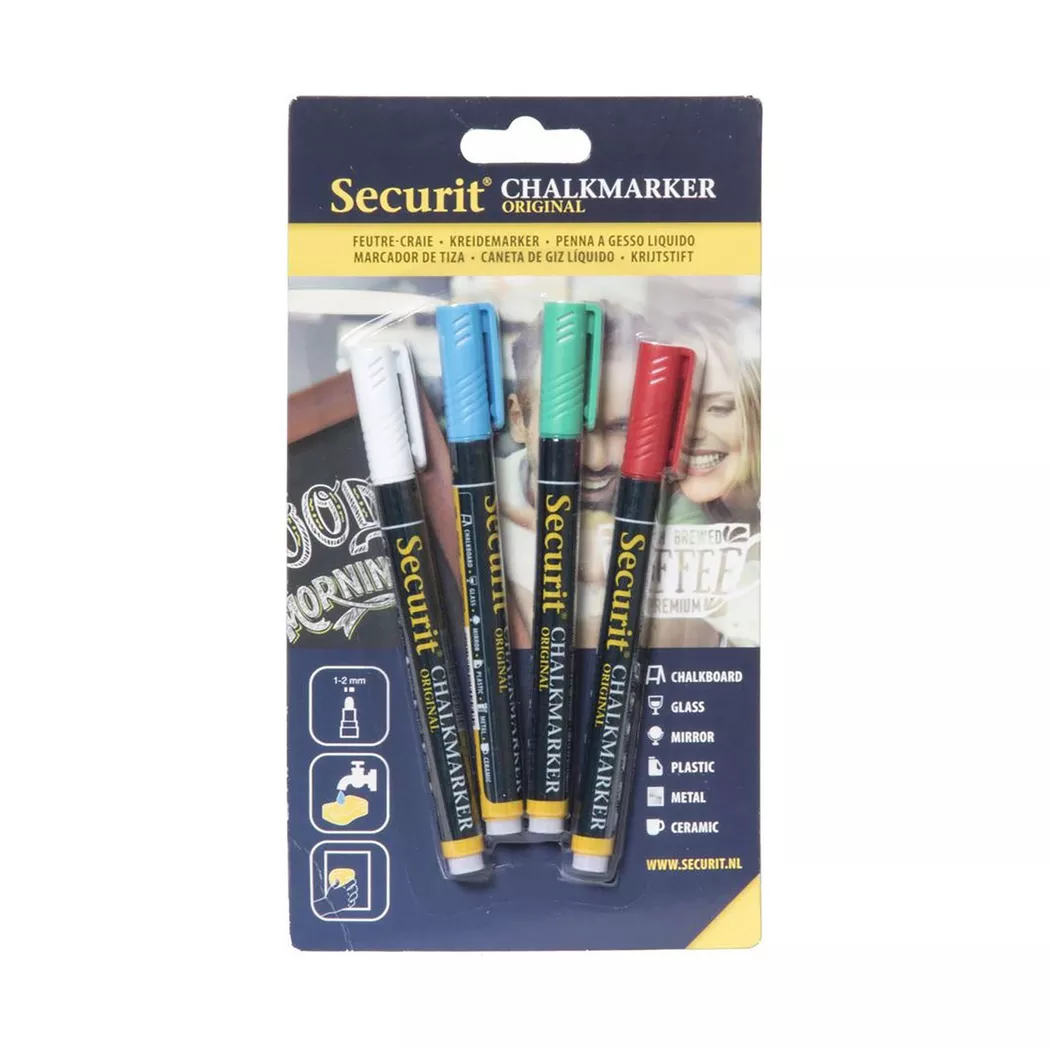 Securit Pennarelli a gesso Fine | 1 mm | 4 pezzi