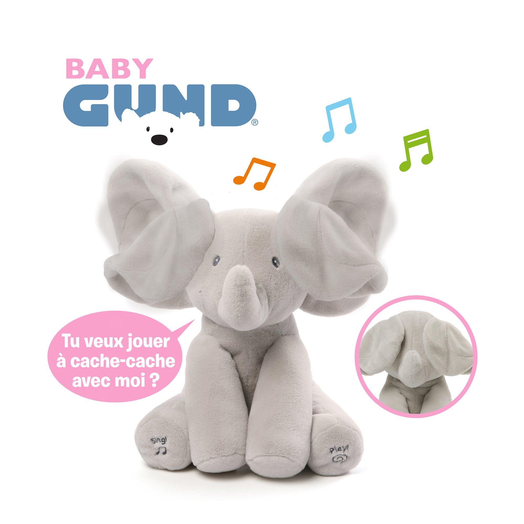 Gund  Flappy L'Éléphant, Peluche Interactive Pour Bébé, Bouge, Parle Et Chante En Français 