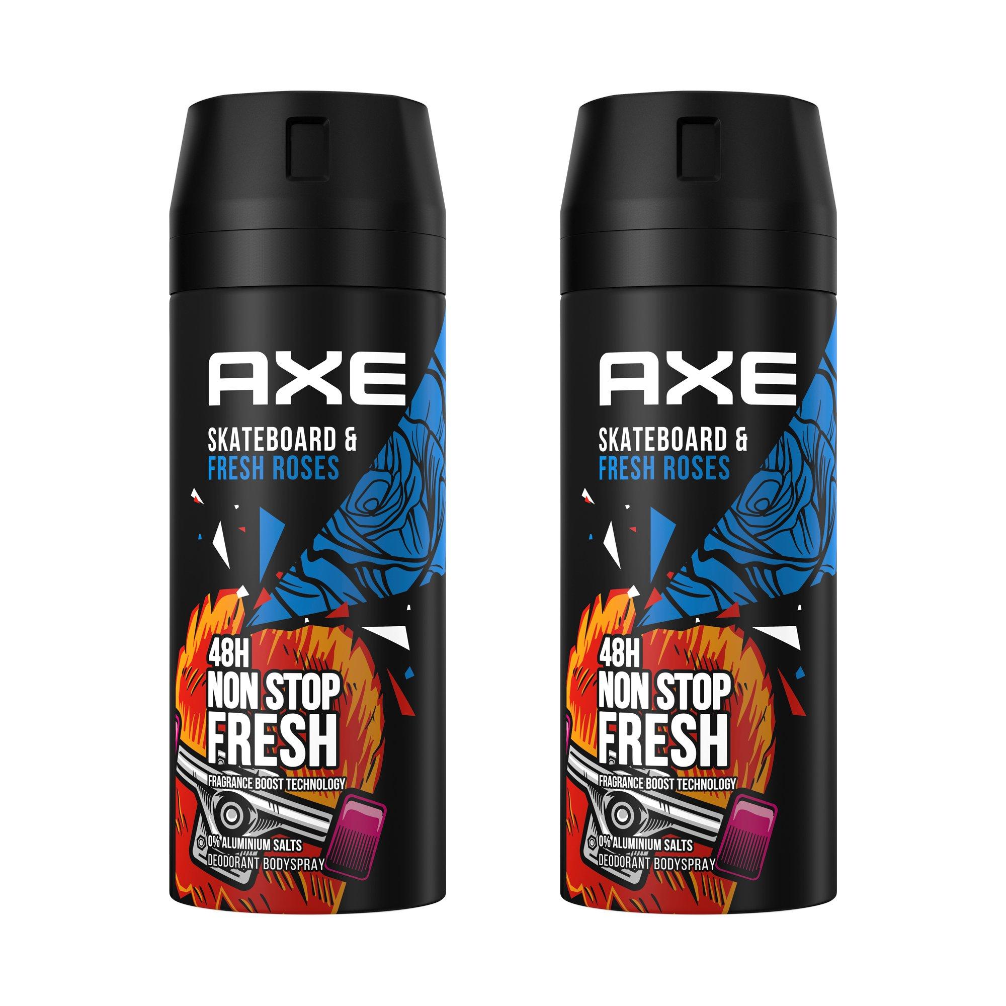 Image of AXE Skateboard & Fresh Bodyspray Skateboard & Fresh Roses Duo - 2 x 150ml