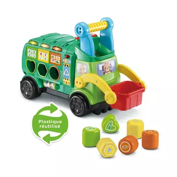 Maxi camion poubelle recyclo'formes, francais