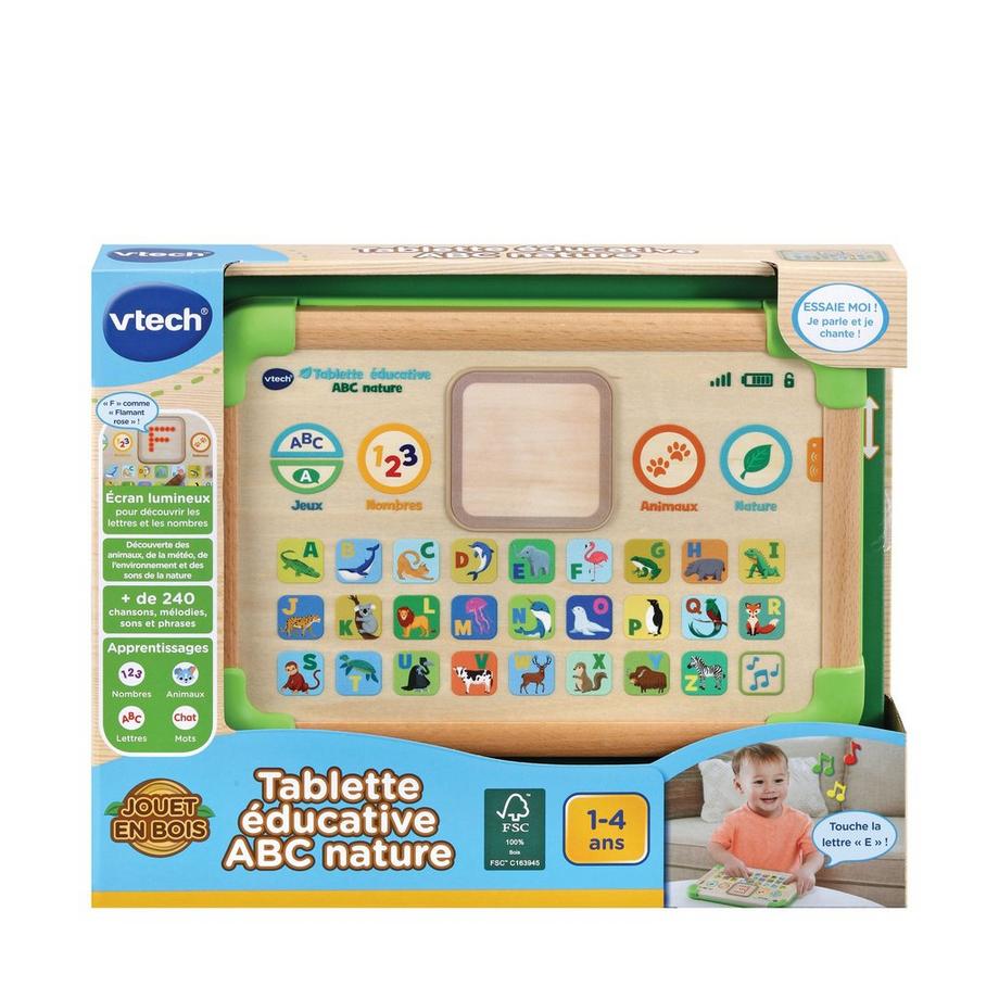 vtech  Tablette éducative ABC nature (jouet bois FSC), francais 
