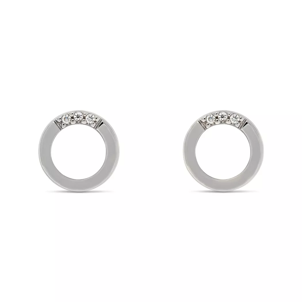 L' Atelier Gold 18 Karat by Manor - Ohrringe, One Size, Weissgold 2