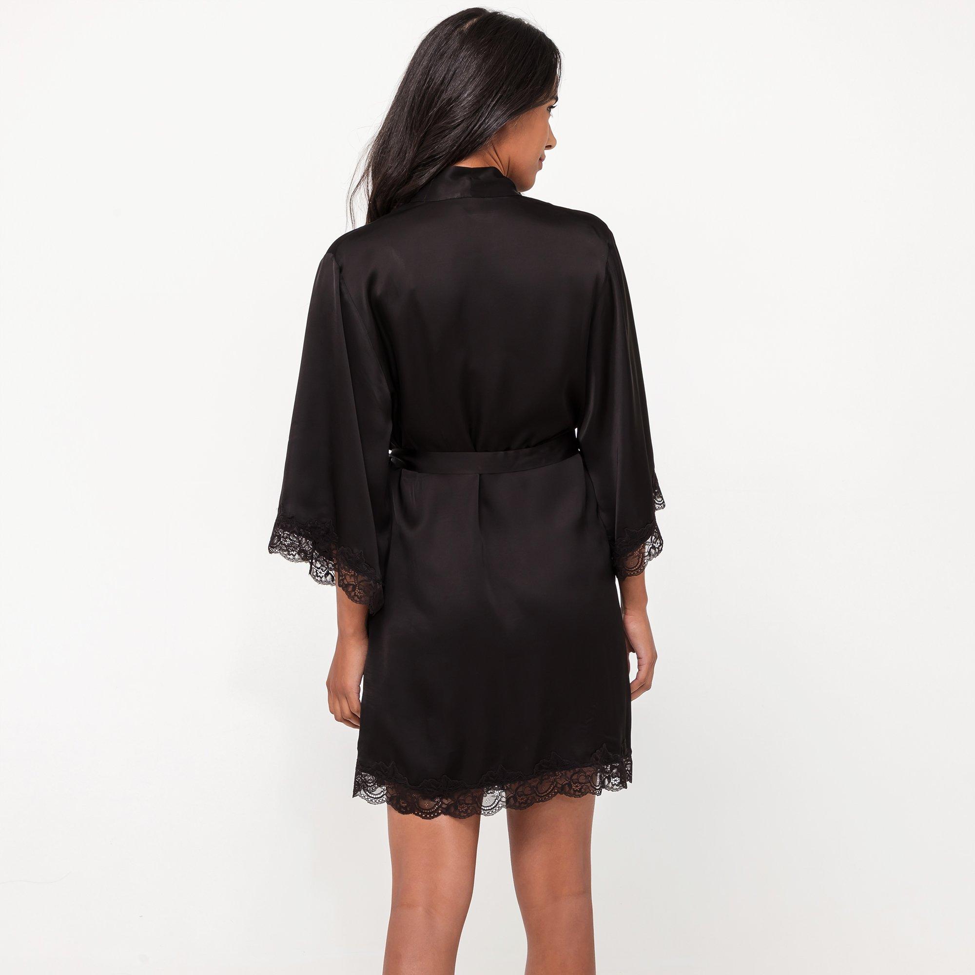 Manor Woman Kimono con bordo in pizzo  