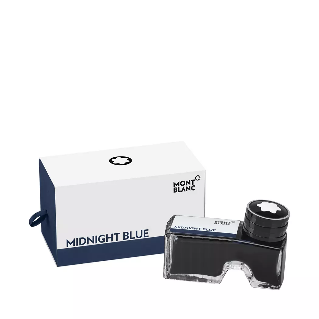 Montblanc Tinte - 60 ml Glasflacon midnight blue.