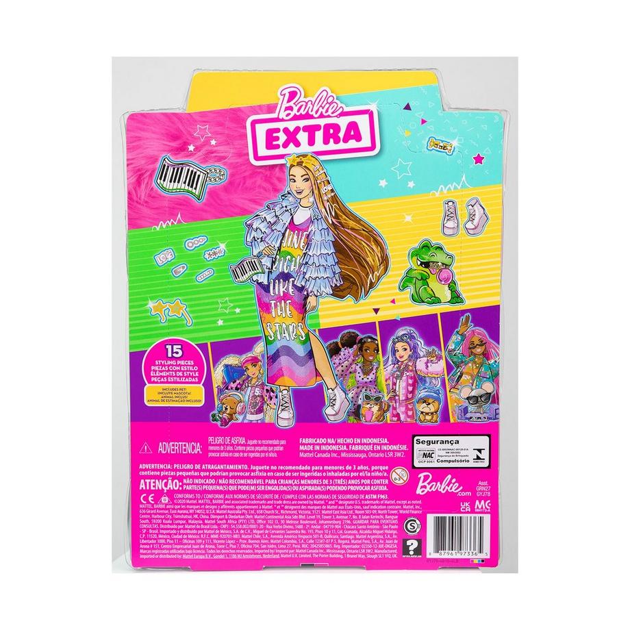 Barbie  Extra Puppe im Regenbogenkleid 