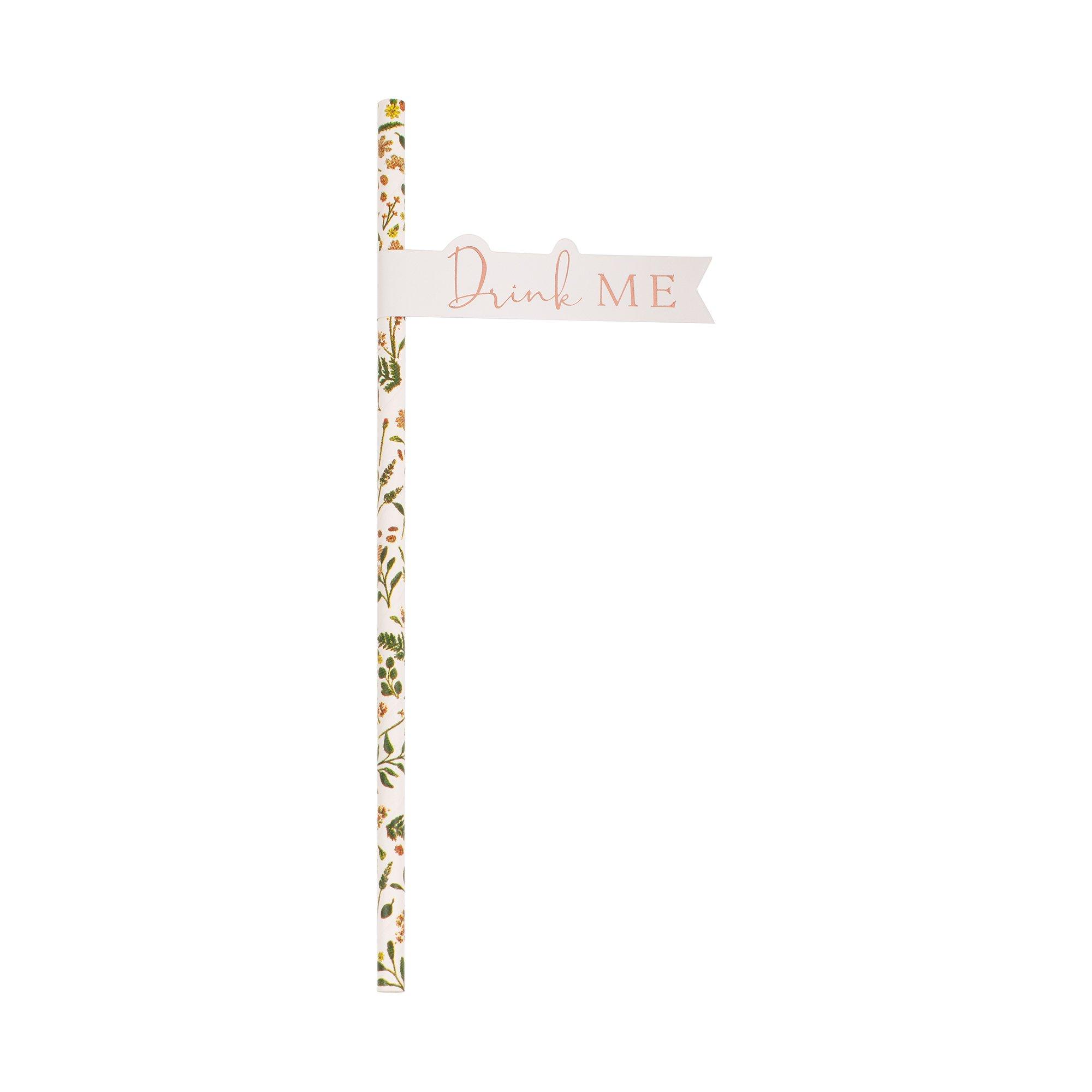 Image of Florale Strohhalme Gold