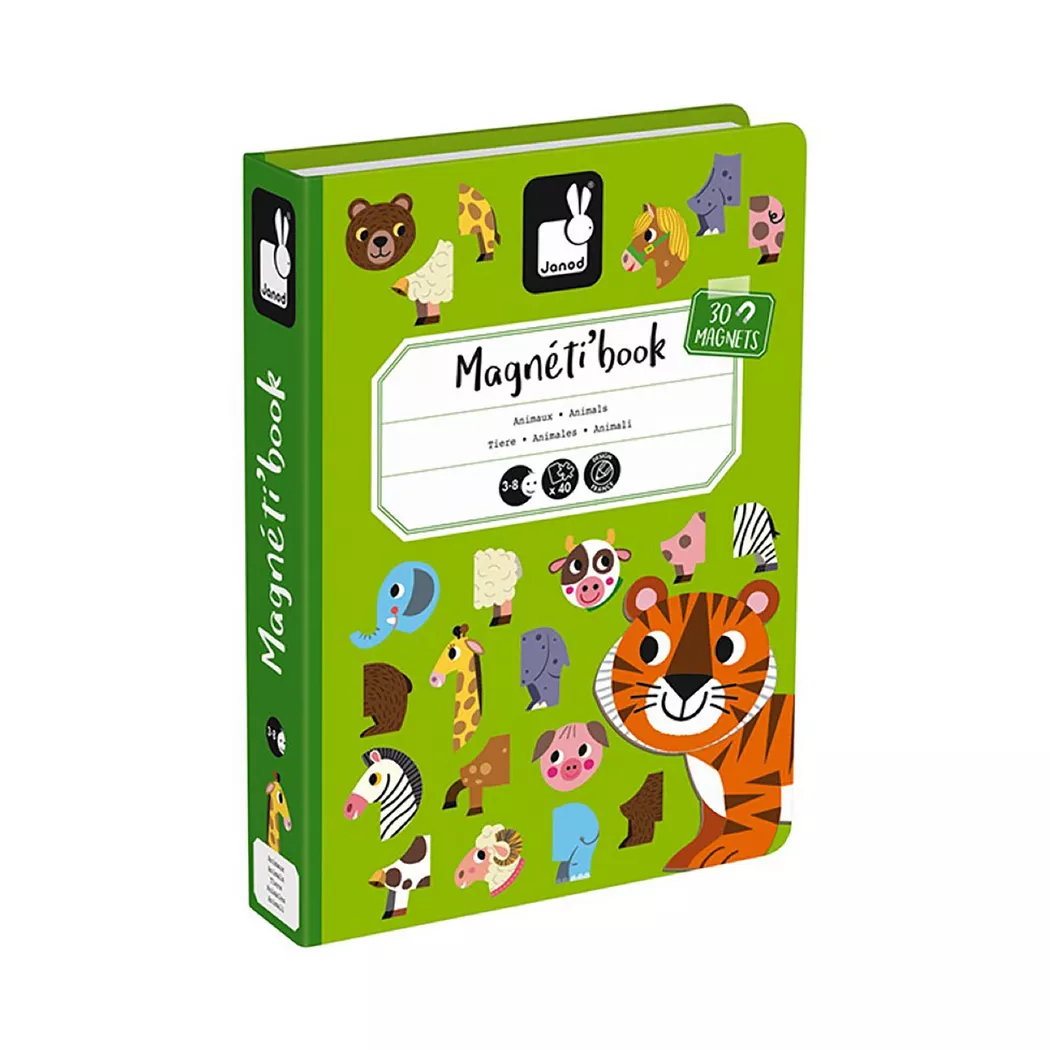Janod - Livre magnétique Animaux, Multicolor